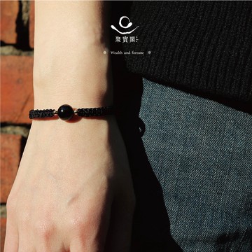 【綵金殿】黑碧璽避邪手繩 擋煞 淨化 水晶 避邪 送禮 磁場 開運手繩