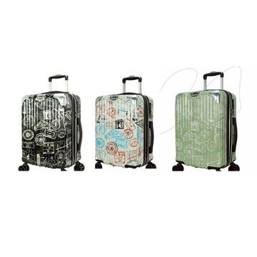 ~雪黛屋~Eason 25吋行李箱360度飛機避震輪防盜拉鍊防刮PC+ABS隱藏勾杯架U016B