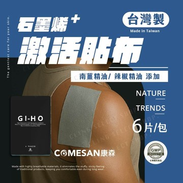 [台灣製] 石墨烯激活貼布 舒緩貼布 無藥效貼布 康森貼布 石墨烯GI-HO貼布 台灣正品貼布 長效溫熱感貼布 石墨烯