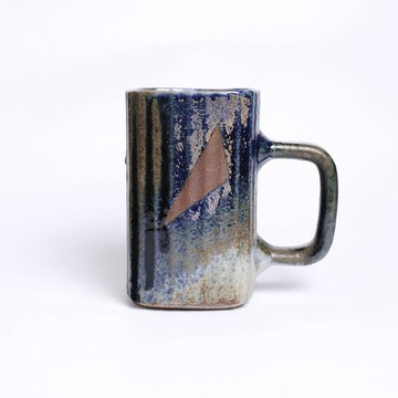 明芽窯 | 柴燒墨澗方把杯 咖啡杯 陶杯 馬克杯 蒐藏品 H11