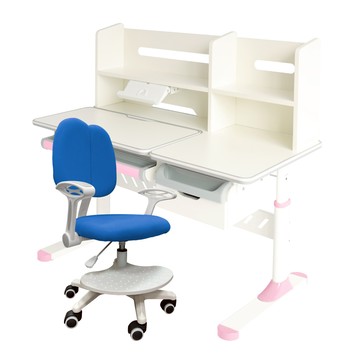 E-home 粉紅GUYO古幼兒童成長桌椅組藍色