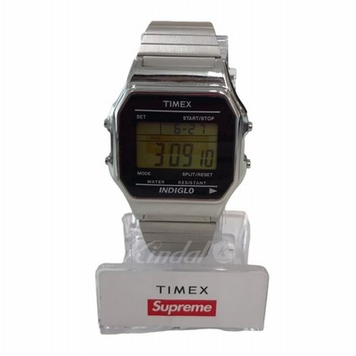Supreme×TIMEX 19AW「Digital Watch」デジタルウォッチ シルバー