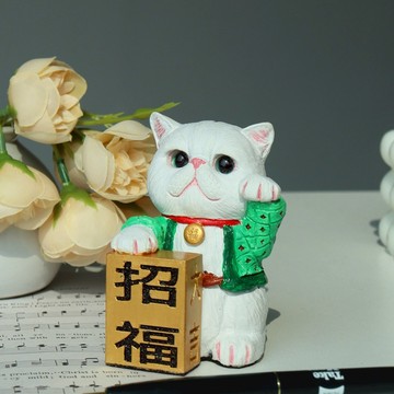 曙MUSE｜彩色扁臉招福貓擺飾 居家裝飾 收藏 送禮