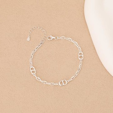 銀蘭S925純銀簡約豬鼻子手鏈女2025年新款小眾設計高級感百搭手飾