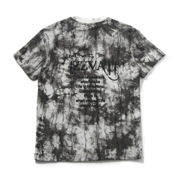 IZZVATI-紮染燒花骷髏狗T-白