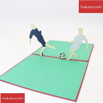 學校創意3D立體賀卡手工拼裝足球場送男生獎勵體育運費節日生日卡