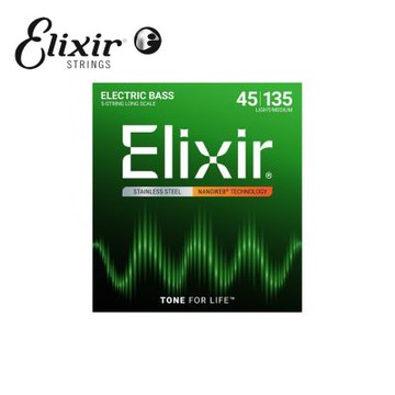 Elixir 14782 Nanoweb 薄包覆 貝斯五弦套弦 45-135