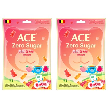 ACE 無糖Q軟糖 甜莓蜜桃  44g  2個