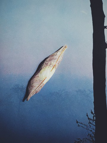 木刻手繪墜飾 - 羽毛