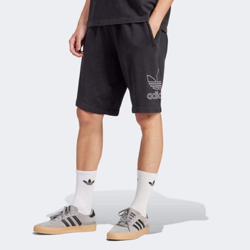 ADIDAS 短褲 OUTL TREF SHORT 黑 三葉草 基本款 棉褲 男 IU2370