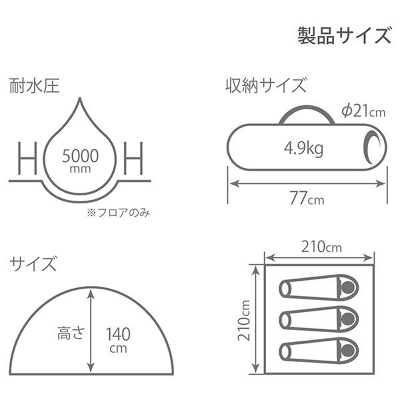 DOD テント ワンタッチカンガルーテントM T3-617-TN dod アウトドア キャンプ ワンタッチテント ポリエステル 3人 コンパクト |  LINEブランドカタログ