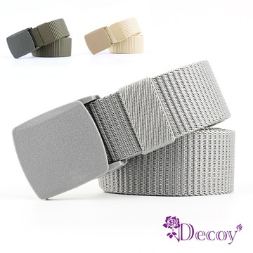【Decoy】尼龍編織＊自動平滑扣男女時尚腰帶/多色可選