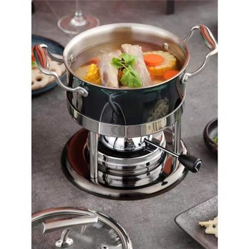 高端會所迷你單人分體式不銹鋼錘印三層鋼充氣一人一位專用小火鍋