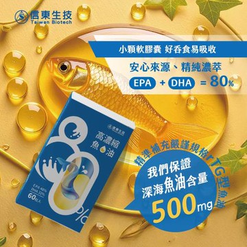 【信東生技】頂級萃取深海魚油軟膠囊(60粒/盒)