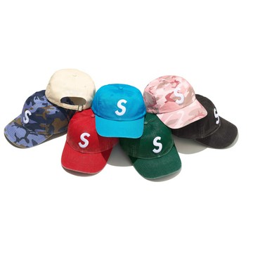 AirRoom正品 2025SS SUPREME Pigment Coated S Logo 六分割帽 老帽 帽子
