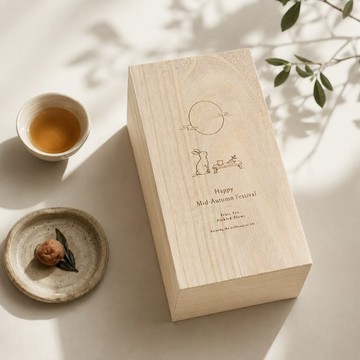月下茶時中秋限定桐木禮盒・員林茶梅+德國果茶・送禮 中秋節禮盒