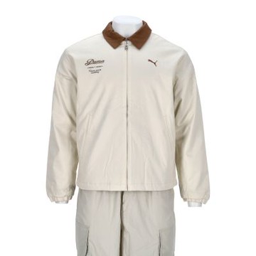 Puma 流行系列 Retro Tape 男款 女款 米咖色 亞規 鋪棉 翻領 拉鍊 外套 63572387