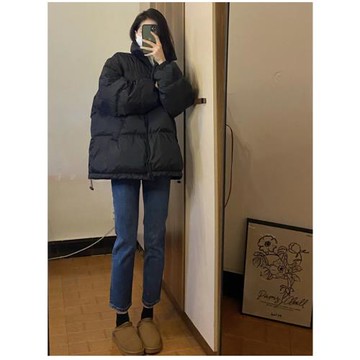 法式少女彈力顯瘦煙管褲子女2025年春秋新款小直筒寬松高腰牛仔褲