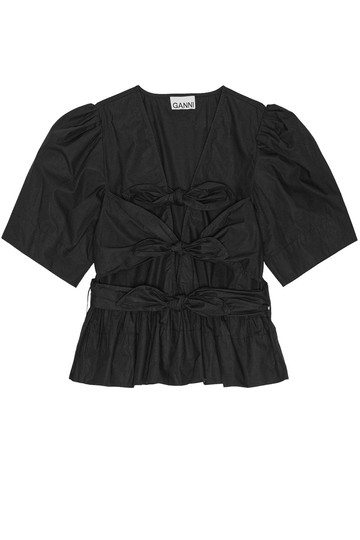ganni tops with ribbons