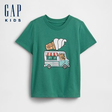 【GAP】babyGap 圖案T恤-藻綠色(897508)