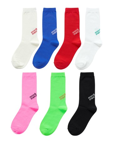 MARDI MERCREDI 素色長襪 經典LOGO 七色 舒適 七入組 SET 7 SOCKS MARDI LOGO