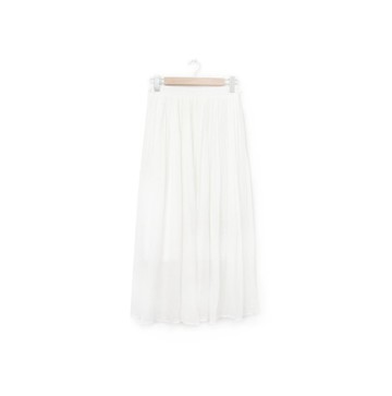 Back to Green-經典白半身裙 伸縮 飄逸 dw-15//vintage skirt