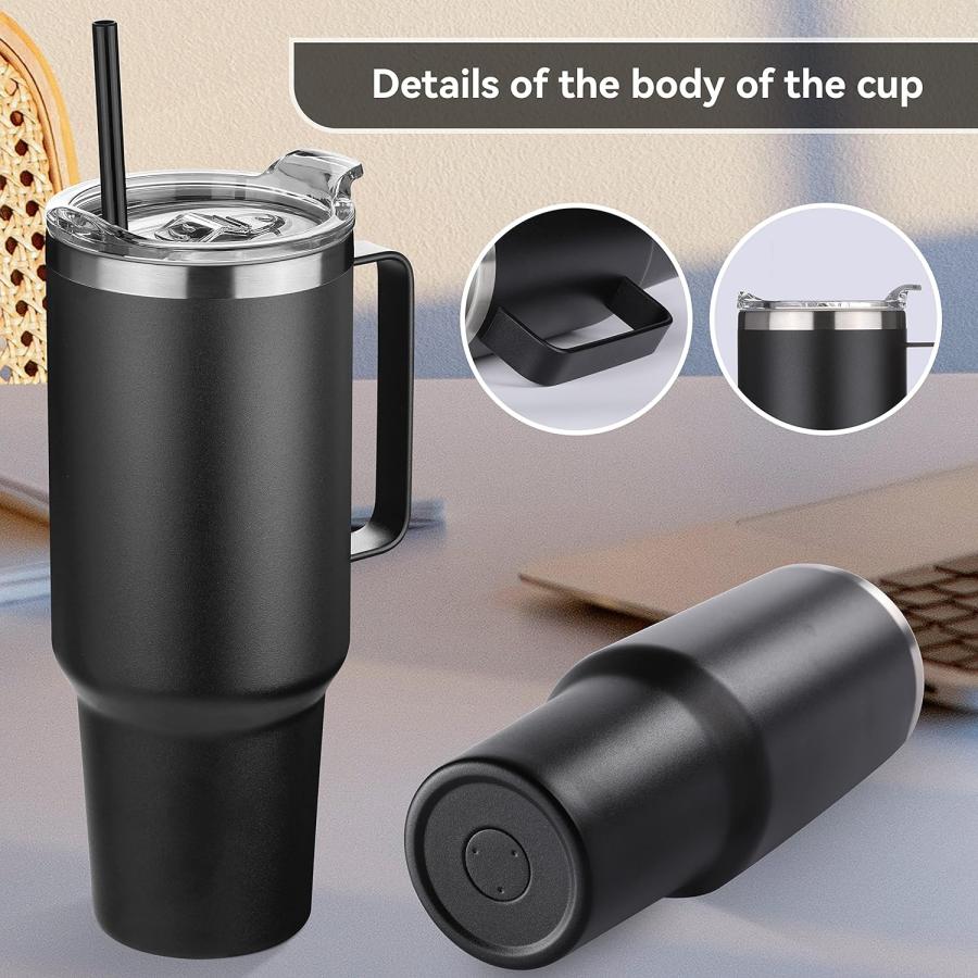 HASLE OUTFITTERS 40 oz Stainless Steel Tumbler with Handle  Vacuum Insulated Tumblers Bulk  Reusable Double Wall Travel Coffee Mug  Durable Powder