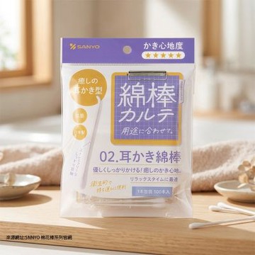 日本SANYO耳扒棉花棒-100支入x3包