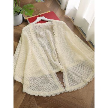 文藝復古百搭針織開衫2025年夏季新款氣質優雅新中式旗袍外搭披肩