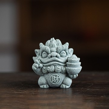 【國潮】福魚財寶青砂石貔貅/風獅爺招財進寶風水擺件