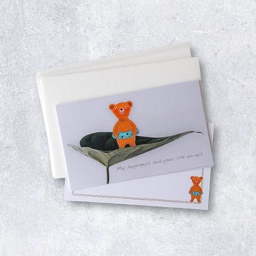 訊息卡信封套組（泰迪熊）