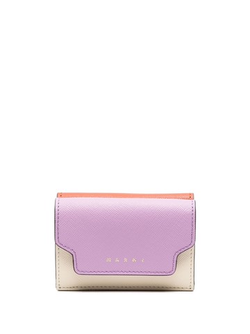 Marni - logo-plaque leather purse - women - Calf Leather - One Size - Brown