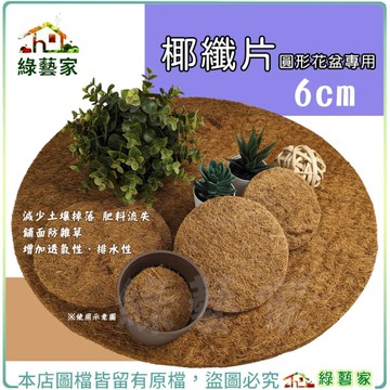 【綠藝家】椰纖片圓形花盆專用 6cm │盆底幫助排水購器 鋪面防雜草 椰纖毯 椰纖絲 排水 透氣