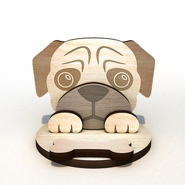 巴哥里長手機/平板座/名片座+集線memo夾,客製化刻字,交換禮物