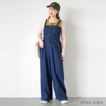 ehka sopo   多穿法平口牛仔連身長褲