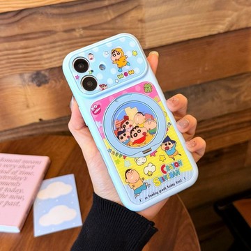 卡通小新夥伴適用iPhone16promax保護套磁吸蘋果17pro手機殼15p女