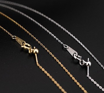 新款長度可調節矽膠球 925 銀鍊男士女士中性