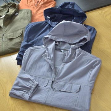 重磅牛貨！防水透氣防UV！外貿戶外皮膚衣男士夏季薄款工裝外套潮