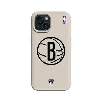 iPhone 15 SolidX 貝殼灰 - NBA - B&W-布魯克林籃網 Brooklyn Nets B&W - Light