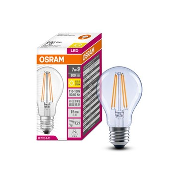 歐司朗 7W LED 可調光燈絲燈泡 E27 110-130V 4入