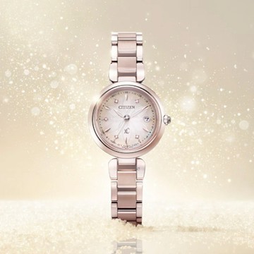 CITIZEN 星辰錶 xC系列 鈦金屬 mizu 水耀光限量款腕錶 電波錶 女錶 聖誕節 禮物-ES9467-71Y