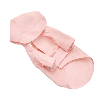 PEHOM 可調節式防潑水魔鬼氈寵物雨衣(粉紅色) 寵物外出 雨天散步保持乾爽  XS~XXL