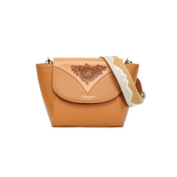 Varied百變換蓋真皮托特包－復古手工雕花拼接