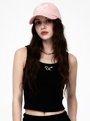 Signature Crop Ribbed Sleeveless Tank