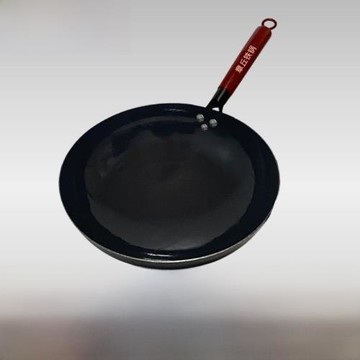 章丘手工鐵鍋木把黑鍋不生銹不粘鍋無涂層炒鍋家用炒菜鍋傳統鐵鍋