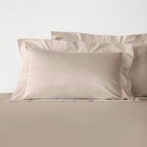 克萊歐緹花1000織埃及棉歐式枕套2入 裸沙棕