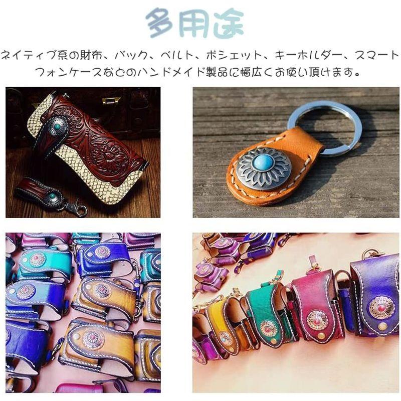 YFFSFDC コンチョ ボタン セット ターコイズ ネジ式 20mm レザークラフト 手芸 バネホック 財布 バッグ