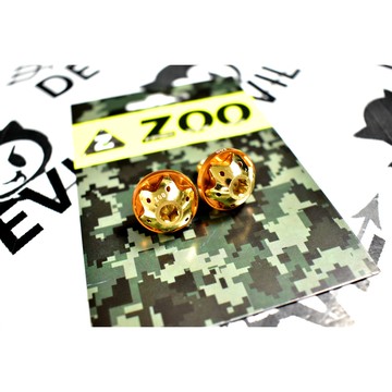 ZOO | 鍍金 傘型 大頭螺絲+大頭墊片 車牌螺絲 大牌螺絲 牌照螺絲 一組2顆 各車種適用 金色