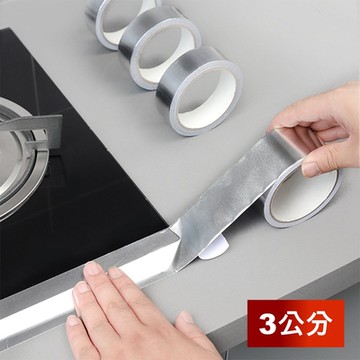 荷生活 耐高溫鋁箔鍚箔加厚膠布防水防油污補漏自黏膠帶 3公分寬1入