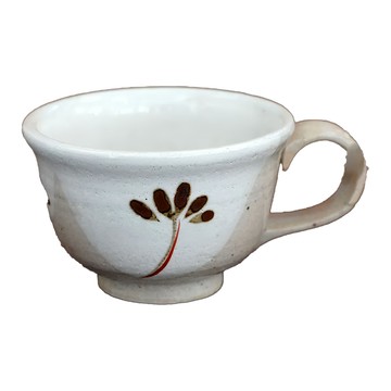 美濃燒 咖啡杯 日本製 陶瓷 180ml  粉引小花  1個